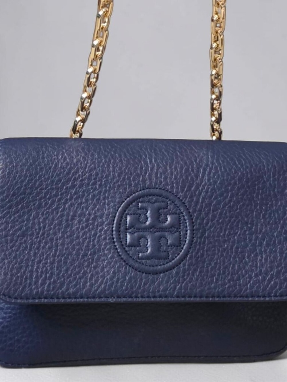 Tory Burch Navy Leather Flap Chain Shoulder Bag - Picture 8 of 8